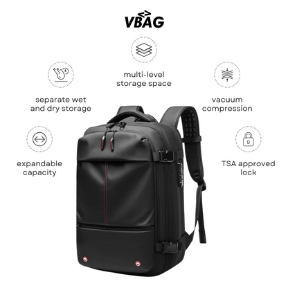 Versatile 17-Inch Travel Backpack with Vacuum Compression – Laptop, Hiking, & Business Bag