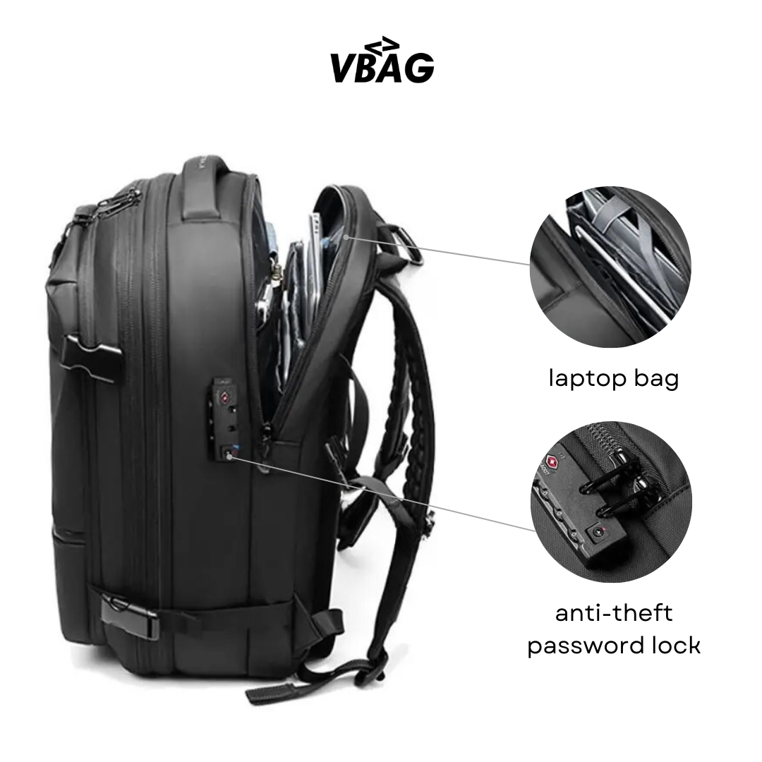 Versatile 17-Inch Travel Backpack with Vacuum Compression – Laptop, Hiking, & Business Bag